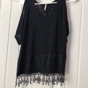 Black Blouse with Short Sleeves